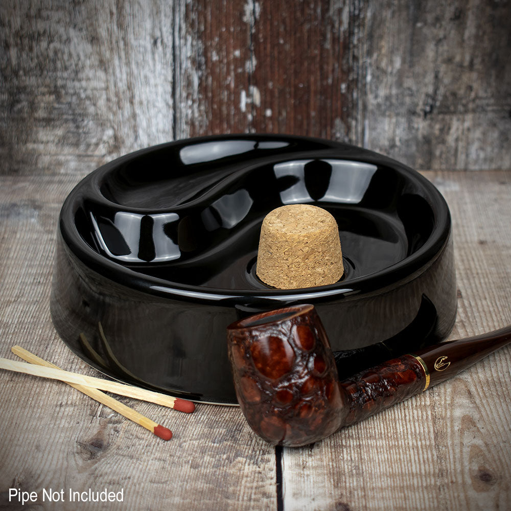 Pipe Ashtray Gloss Black Cork Knocker 520705