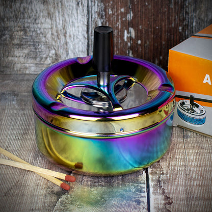 Spinner Ashtray - Rainbow/Chrome  - 11cm