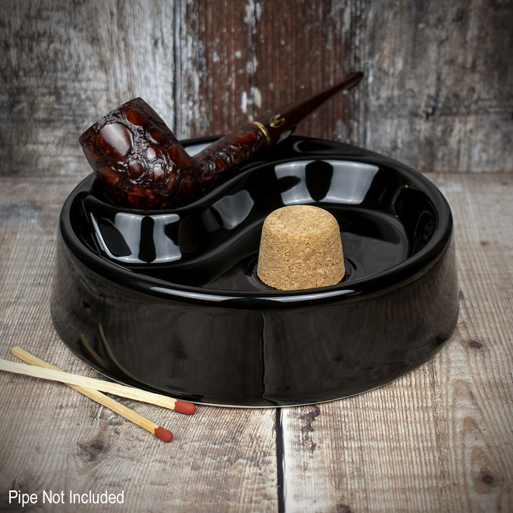 Pipe Ashtray Gloss Black Cork Knocker 520705