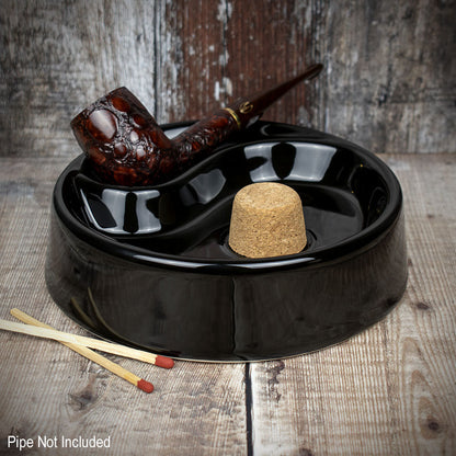 Pipe Ashtray Gloss Black Cork Knocker 520705