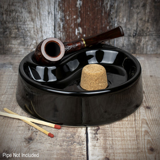 Pipe Ashtray Gloss Black Cork Knocker 520705
